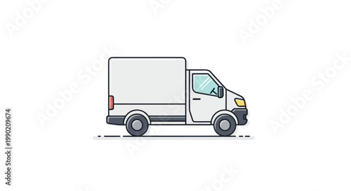 White Box Truck Van Vehicle Illustration - Delivery Service Transport