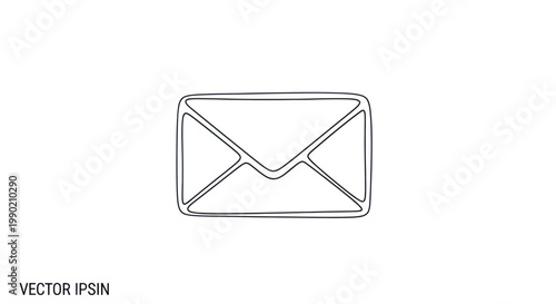 Simple line art illustration of a closed envelope on a white background