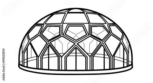 Modern geometric dome structure architectural design