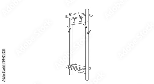 Knife tactical combat with double-edged blade and rugged handle in line art vector style for survival and sport icons