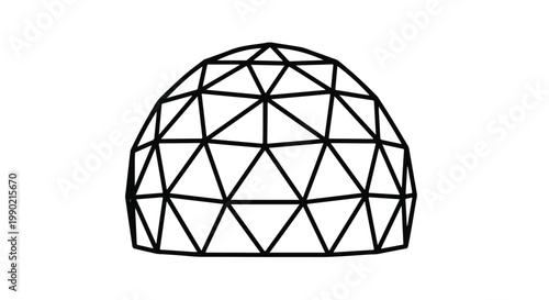 Symmetrical geodesic dome frame illustration