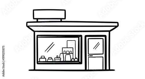 Small street boutique shop building facade