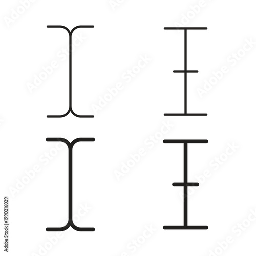 Cursor text icon in trendy flat and line style design. Icon symbol illustration