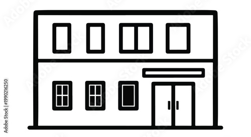 Modern public school or institution building