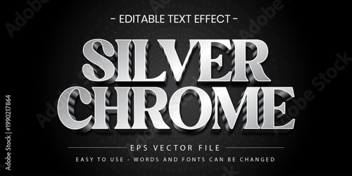 Polished Silver Chrome 3D Text Effect