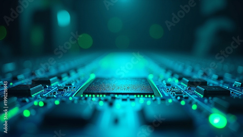 Advanced Microchip Macro Close Up Wide Angle View