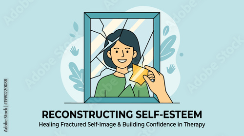 Woman Reconstructing Fractured Self Esteem in Therapy Session.