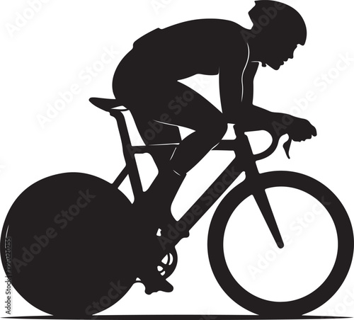 Cycling silhouette, bicycle racing icon, cyclist vector, sports illustration