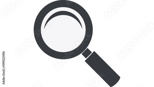 Magnifying glass icon representing search inspection analysis and detailed observation tool for discovery vector