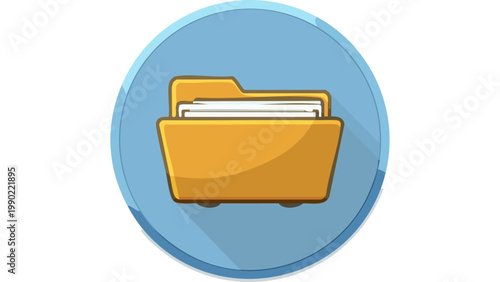 Folder directory icon with tab design indicating file organization storage and digital document management vector
