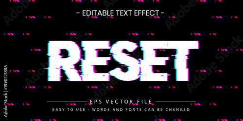 Reset Glitch Digital Text Effect