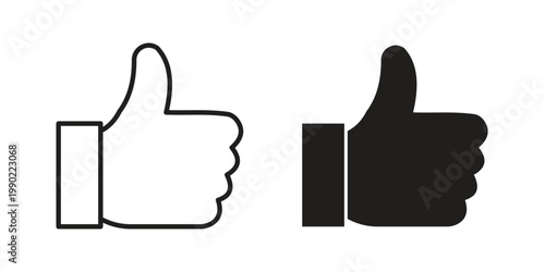 Bild auf Leinwand Like icon in black and white. clipart and line style icons
