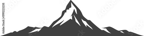 Matterhorn mountain skyline vector, wide alpine horizon silhouette, clean minimal ridge strip