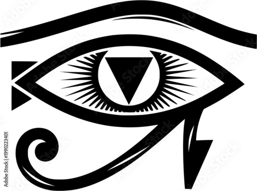 Geometric mystical eye of horus logo vector.
