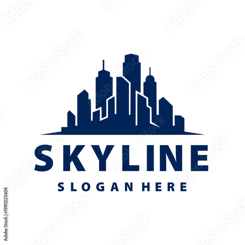 Modern Cityscape Skyline Silhouette Logo for Urban Real Estate and Architectural Development Branding Vector Illustration