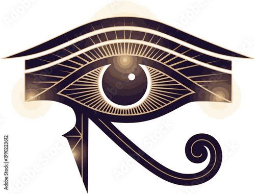Geometric mystical eye of horus logo vector.
