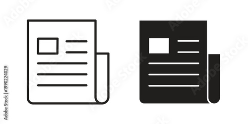 Schilderij op canvas News icon in black and white. clipart and line style icons