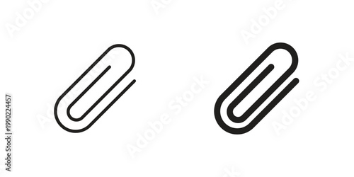 Paperclip icon in black and white. clipart and line style icons