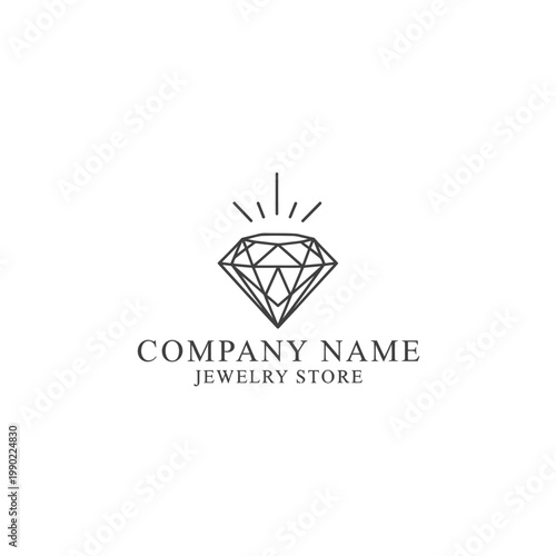 A luxury jewelry store logo featuring a diamond with company name