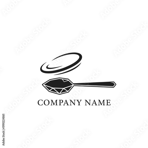 Premium bakery logo design featuring a pan and a baking tool