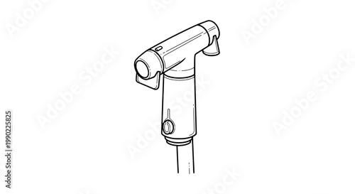 Binocular telescope outline icon with detailed barrel and eyepiece for astronomy and outdoor exploration