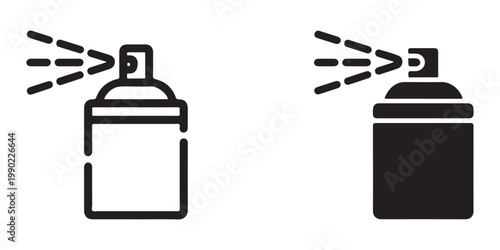 Spray can icon. aerosol spray bottle with spray sign. outline black vector illustration of sprinkler symbol.