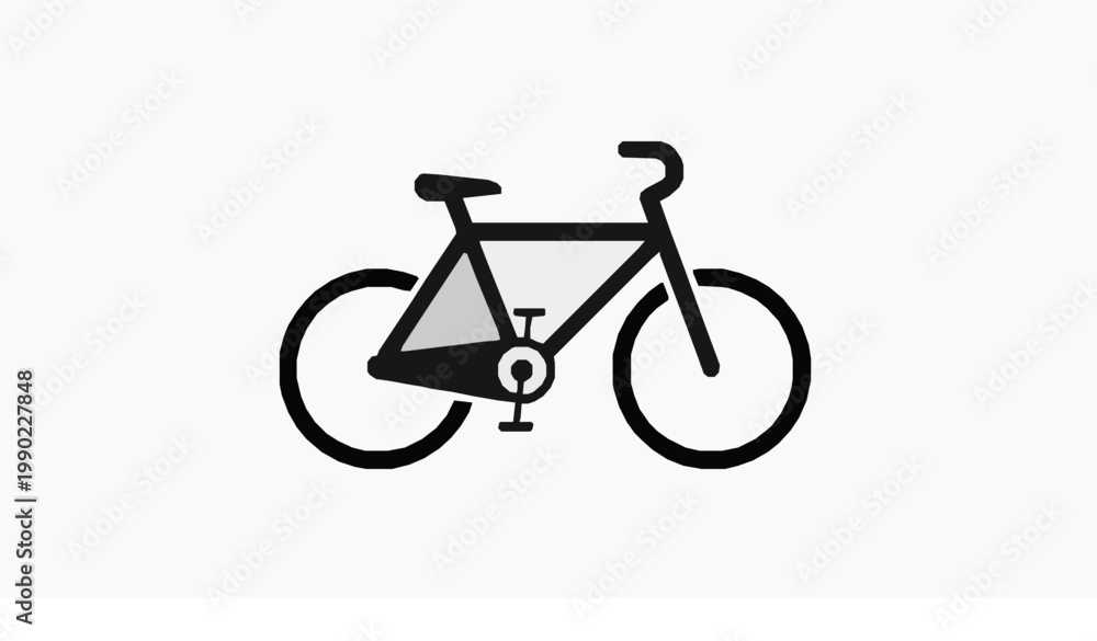 Fototapeta premium Flat black bicycle icon vector isolated with modern shadow effect