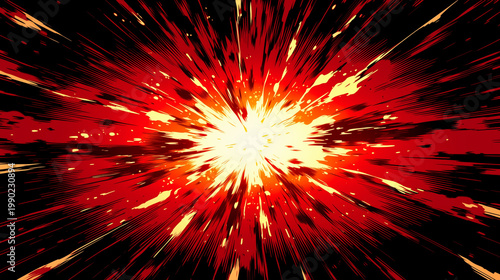 コミック風の爆発と放射線の抽象的な背景素材