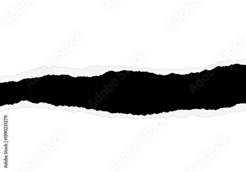 Torn paper strip with black background vector illustration