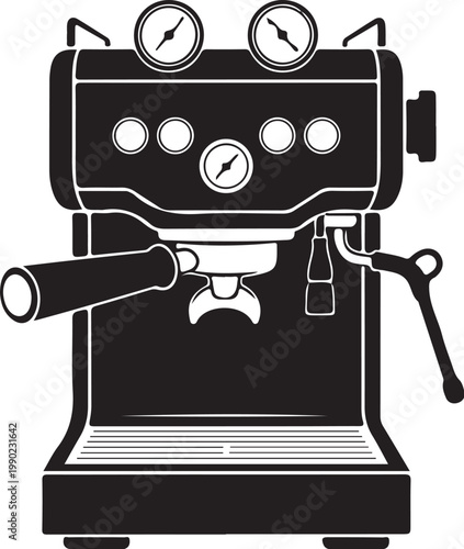 Espresso machine with gauges and portafilter coffee machine