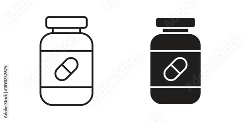 Tableau sur toile Supplement icon in black color. Vector icons on white background