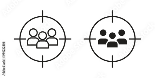 Tableau sur toile Target audience icon in black color