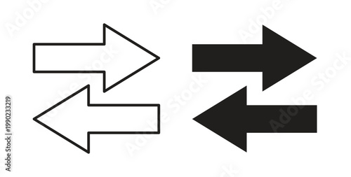 Fotografie Transfer arrows icon in black color