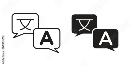 Fotografie Translation icon in black color. Vector icons on white background