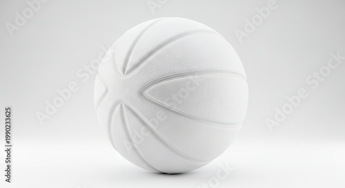 White Basketball on a Clean, Minimalist Background.