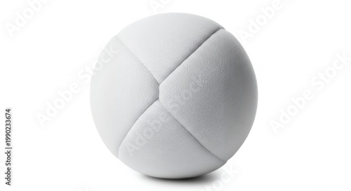 White Beanbag Ball Isolated on a Pure White Background.