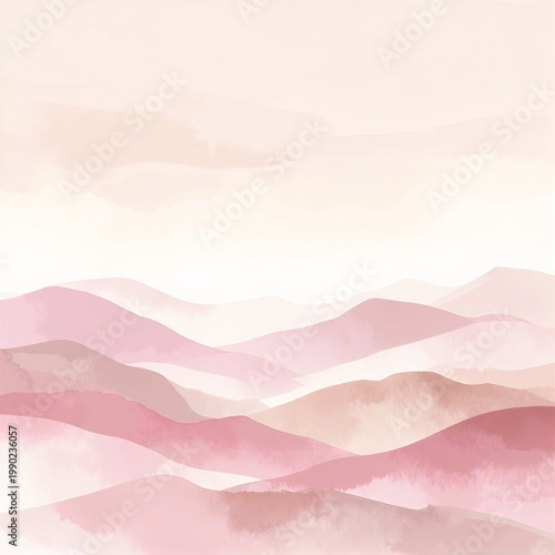 a pink and beige abstract landscape with layered mountains, soft gradients, and subtle textured shapes