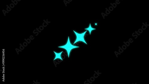 twinkle star light burst Sparkling stars shine animation on black background. fast glitter star motion, white cartoon, Explosive sparkling glitter stars overlay black background, 