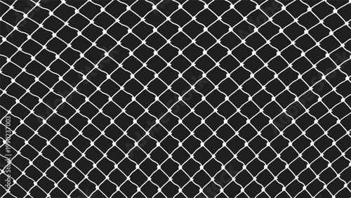 hand drawn white net pattern on black background seamless vector