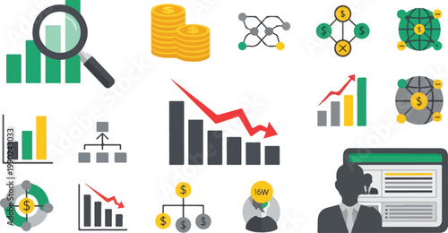 Business Finance Icons Set.