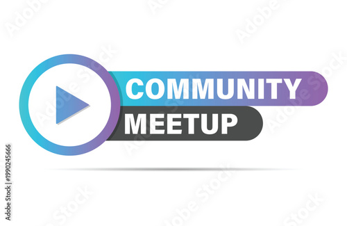 Community Meetup Interactive Social Media Banner Play Button Icon Design