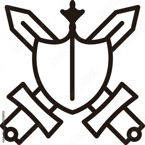 防衛・安全保障・軍事・危機管理・国防を象徴するシンプル線画アイコン