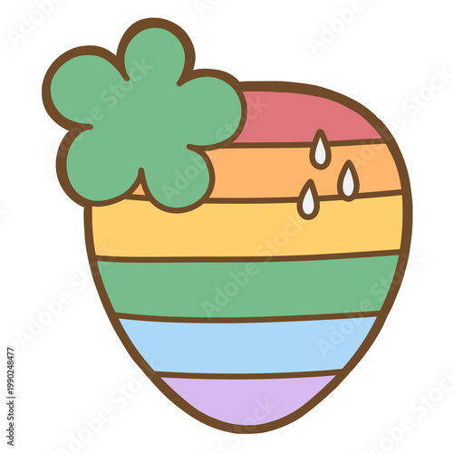 Cute Pride Month Rainbow Strawberry Clipart png