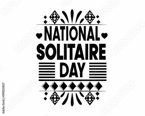 NATIONAL SOLITAIRE DAY vector illustration isolated on white background
