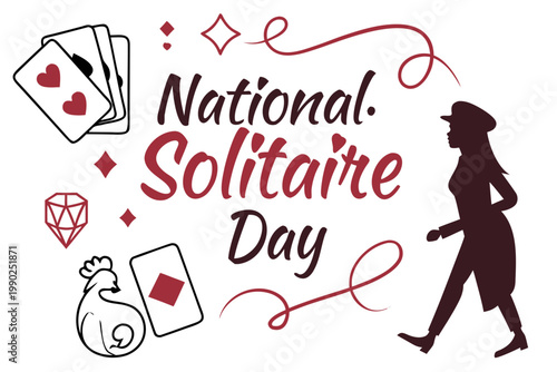 NATIONAL SOLITAIRE DAY vector illustration isolated on white background