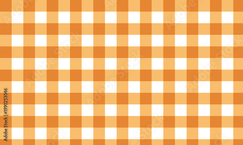 Orange and White Checkered Seamless Pattern Background