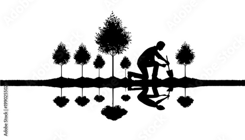 silhouette of a girl with a fishing rod