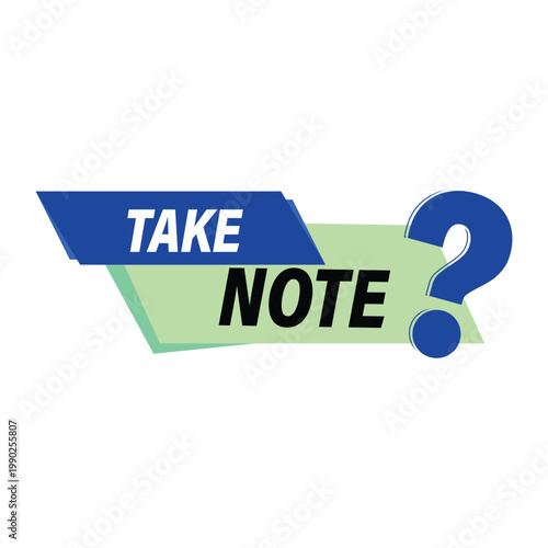 take note icon design with question mark for creative reminders
