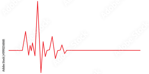 Red heartbeat pulse line for medical and healthcare concept. EKG ECG cardiogram wave symbol for cardiology health. Vector illustration