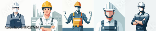 Vector of factory worker